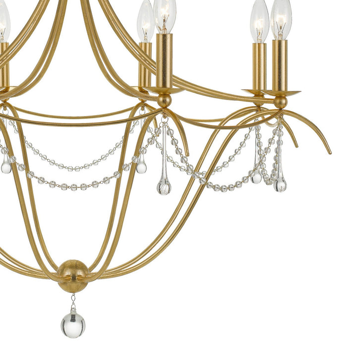 Crystorama 428-GA Eight Light Chandelier, Antique Gold