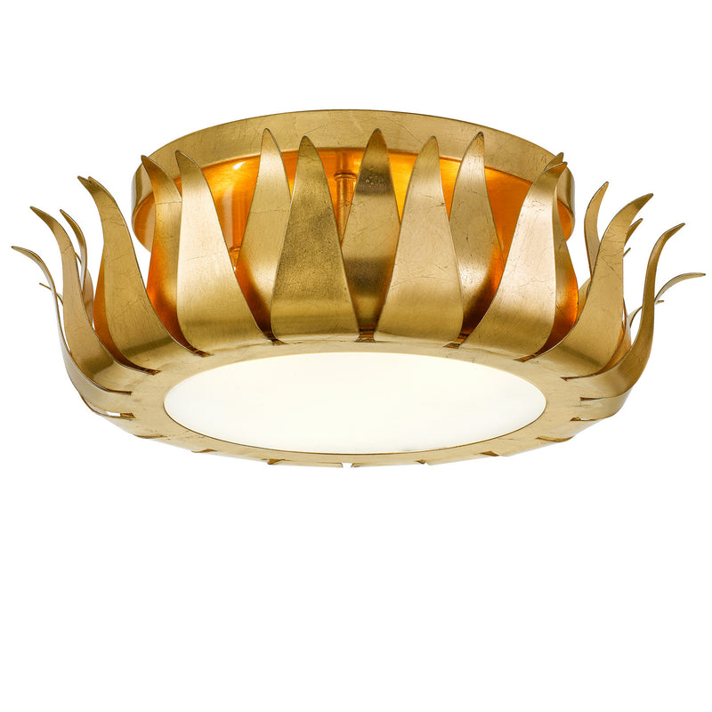 Crystorama 510-GA Three Light Flush Mount, Antique Gold
