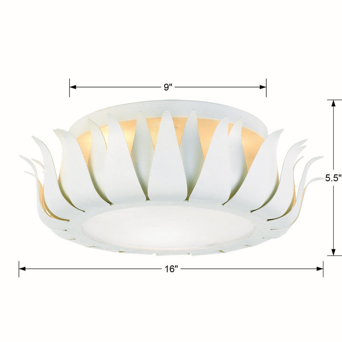 Crystorama 510-MT Three Light Flush Mount, Matte White