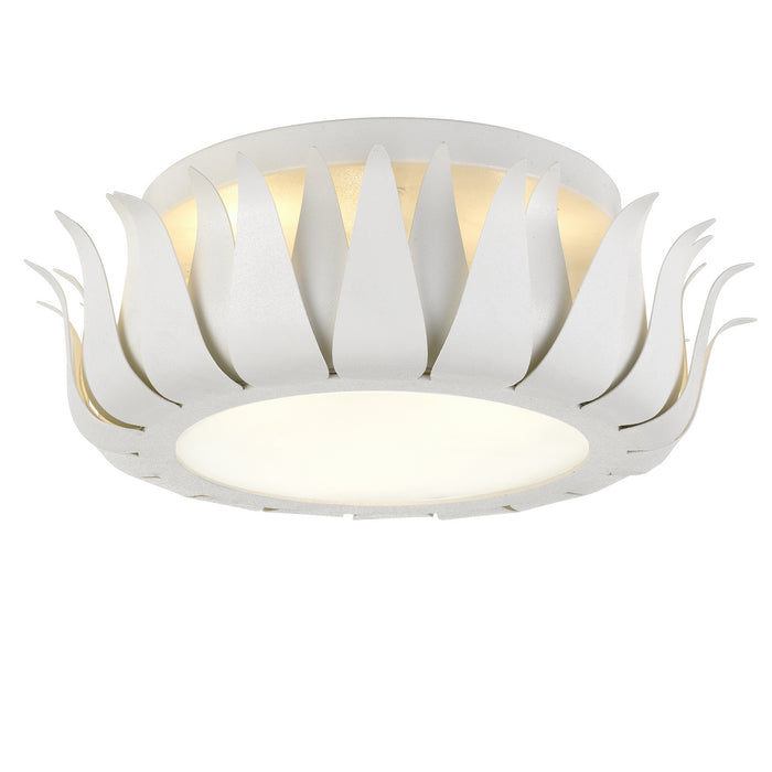 Crystorama 510-MT Three Light Flush Mount, Matte White