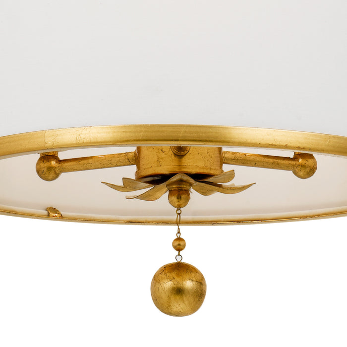 Crystorama 513-GA_CEILING Three Light Semi Flush Mount, Antique Gold
