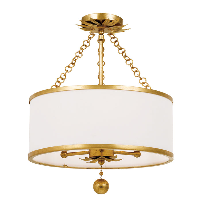 Crystorama 513-GA_CEILING Three Light Semi Flush Mount, Antique Gold