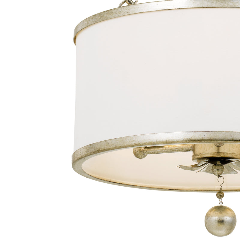 Crystorama 513-SA_CEILING Three Light Semi Flush Mount, Antique Silver