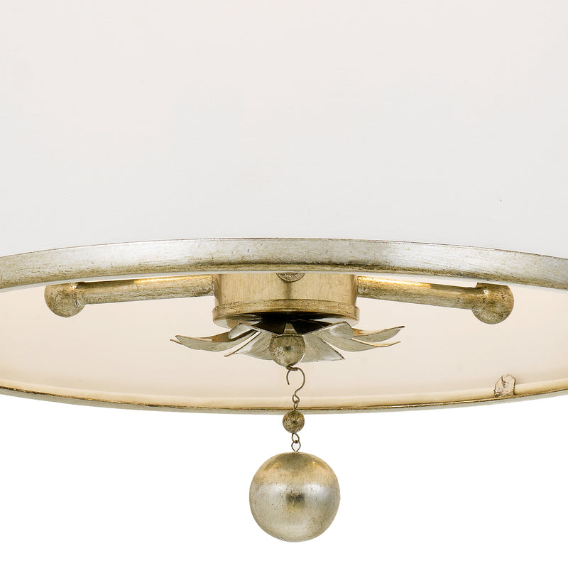 Crystorama 513-SA_CEILING Three Light Semi Flush Mount, Antique Silver