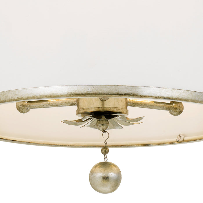 Crystorama 513-SA_CEILING Three Light Semi Flush Mount, Antique Silver