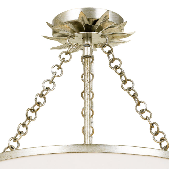 Crystorama 513-SA_CEILING Three Light Semi Flush Mount, Antique Silver