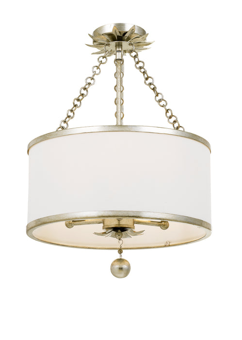 Crystorama 513-SA_CEILING Three Light Semi Flush Mount, Antique Silver