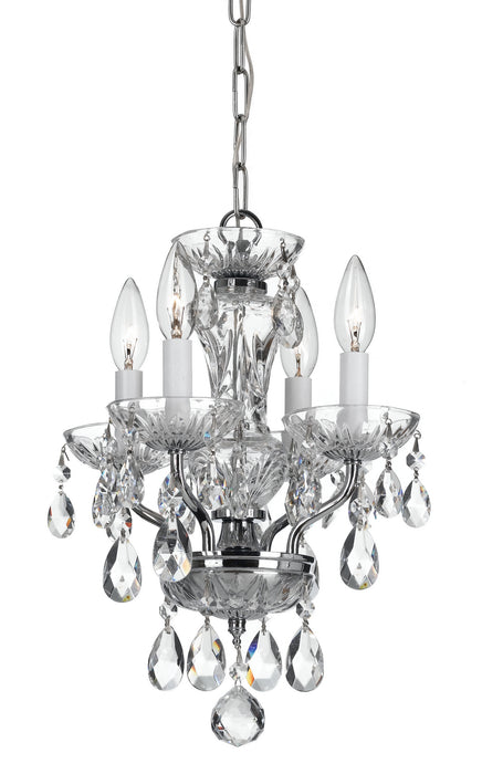 Crystorama 5534-CH-CL-S Four Light Chandelier, Polished Chrome