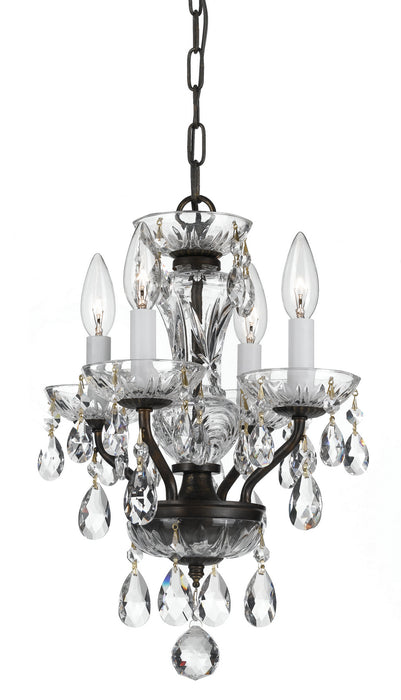 Crystorama 5534-EB-CL-S Four Light Chandelier, English Bronze