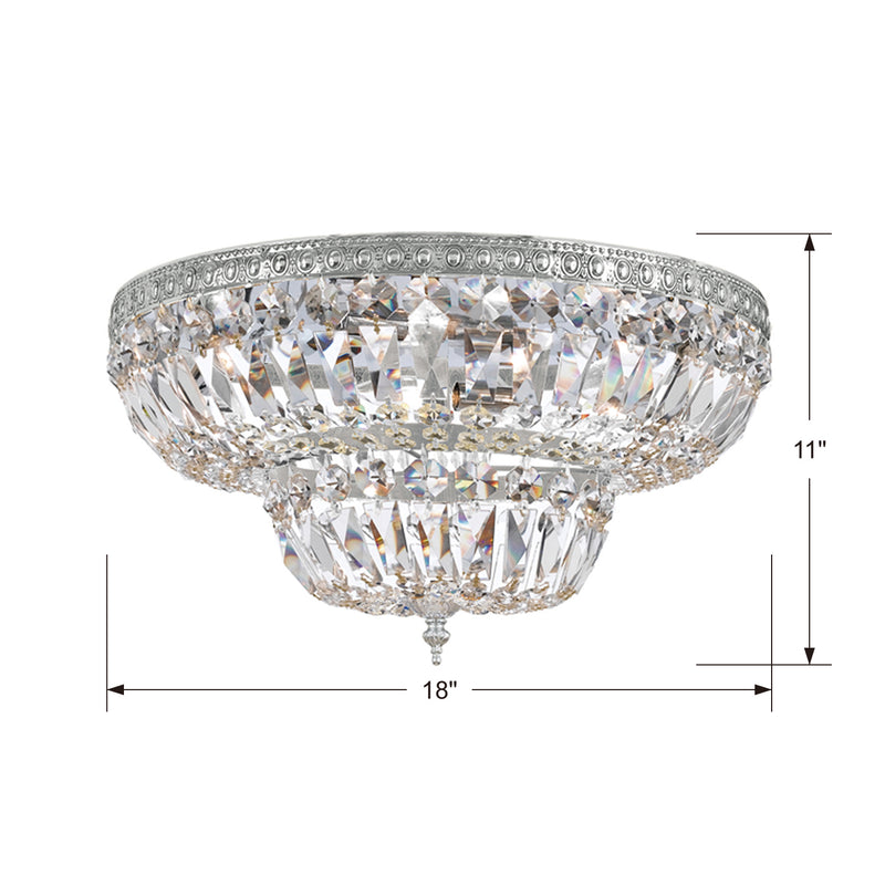 Crystorama 718-CH-CL-MWP Four Light Flush Mount, Polished Chrome