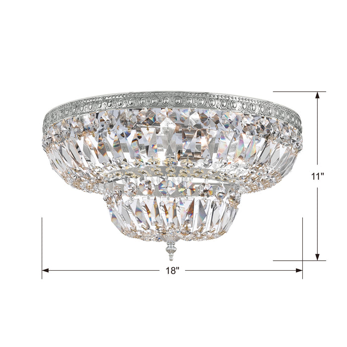Crystorama 718-CH-CL-MWP Four Light Flush Mount, Polished Chrome