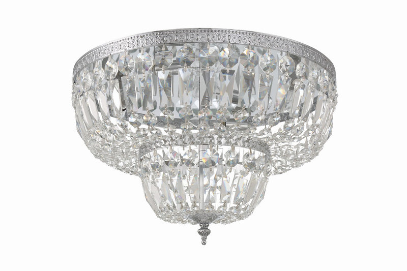 Crystorama 718-CH-CL-MWP Four Light Flush Mount, Polished Chrome