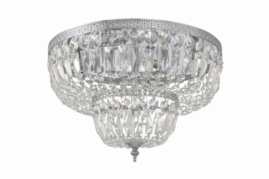 Crystorama 718-CH-CL-MWP Four Light Flush Mount, Polished Chrome
