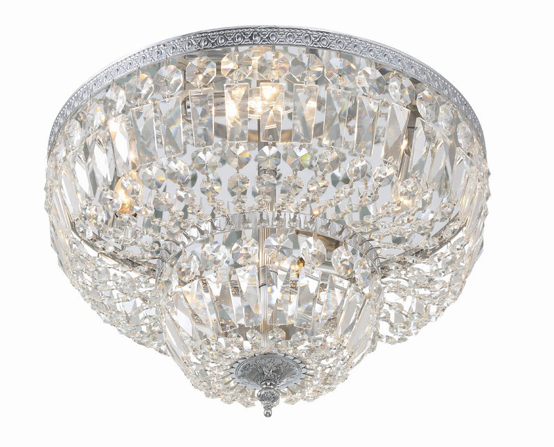Crystorama 718-CH-CL-MWP Four Light Flush Mount, Polished Chrome