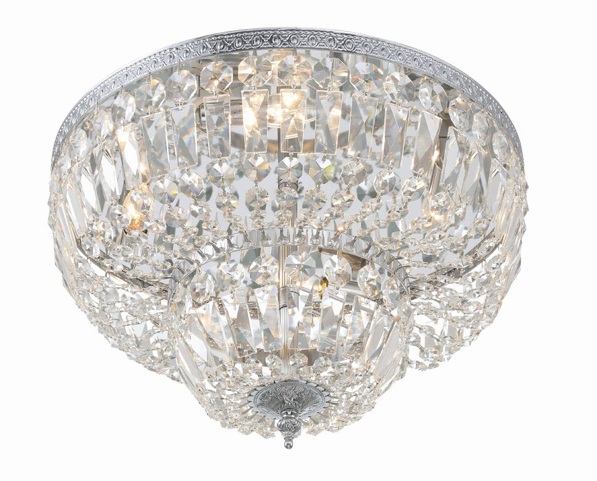 Crystorama 718-CH-CL-MWP Four Light Flush Mount, Polished Chrome
