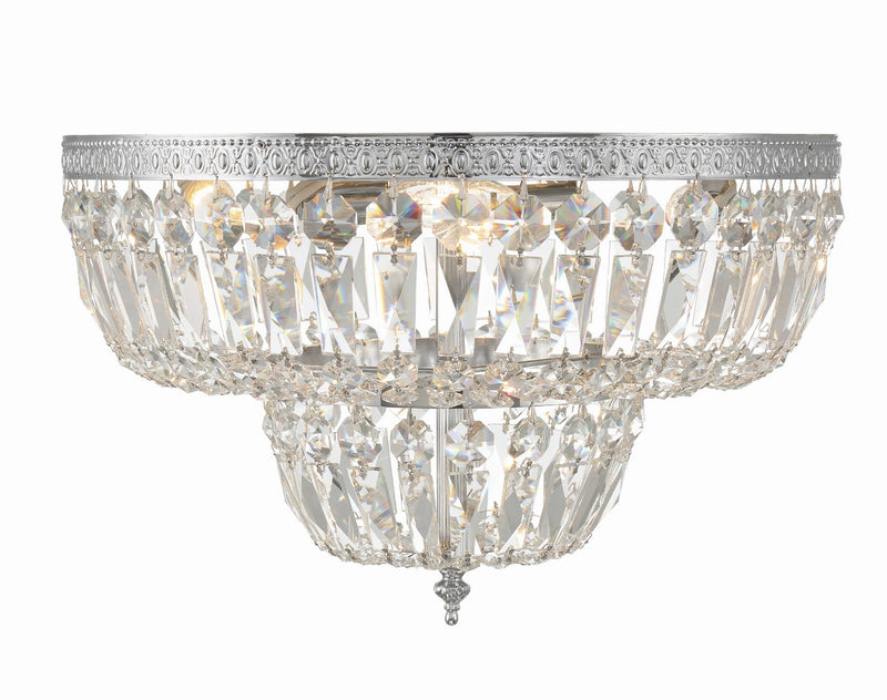 Crystorama 718-CH-CL-MWP Four Light Flush Mount, Polished Chrome