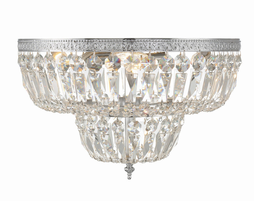 Crystorama 718-CH-CL-MWP Four Light Flush Mount, Polished Chrome
