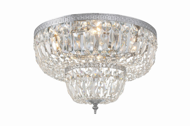 Crystorama 718-CH-CL-MWP Four Light Flush Mount, Polished Chrome