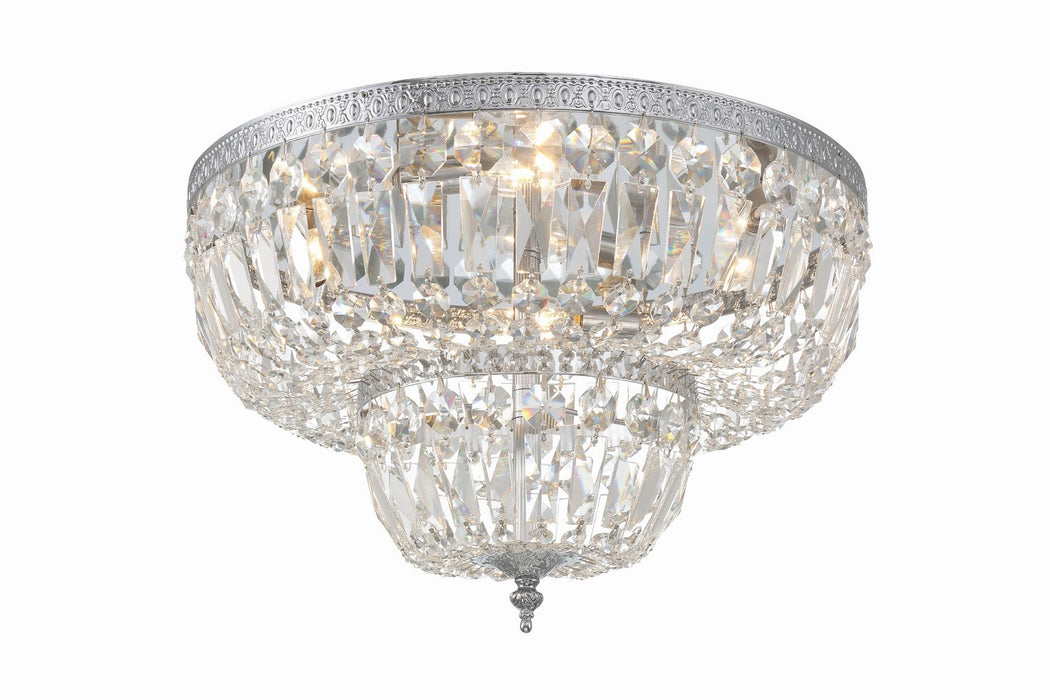 Crystorama 718-CH-CL-MWP Four Light Flush Mount, Polished Chrome