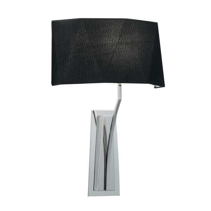Norwell Lighting 8290-PN-BS One Light Wall Sconce, Polished Nickel With Black Shade