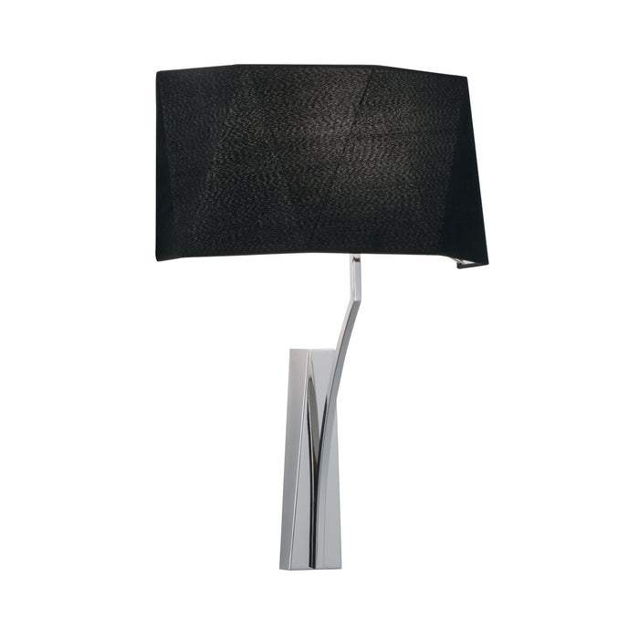 Norwell Lighting 8290-PN-BS One Light Wall Sconce, Polished Nickel With Black Shade