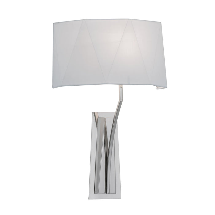 Norwell Lighting 8290-PN-WS One Light Wall Sconce, Polished Nickel With White Shade