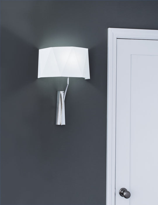 Norwell Lighting 8290-PN-WS One Light Wall Sconce, Polished Nickel With White Shade