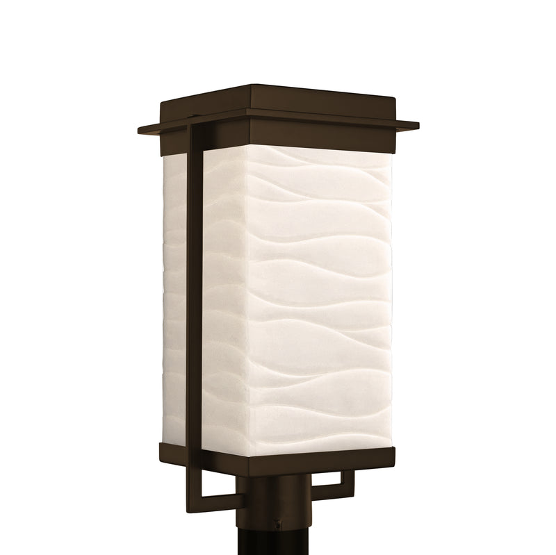 Justice Designs PNA-7543W-WAVE-DBRZ LED Post Mount, Dark Bronze