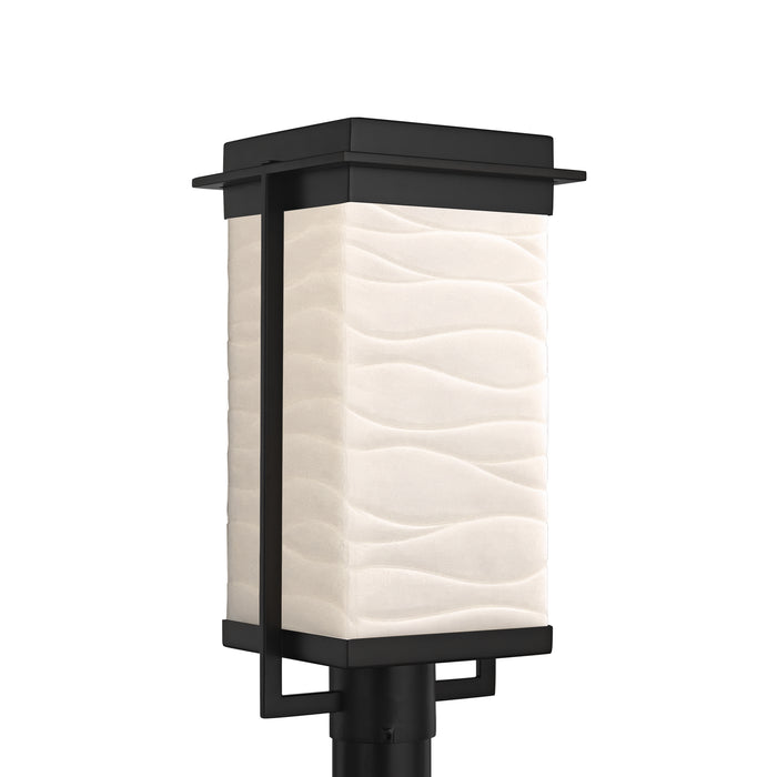 Justice Designs PNA-7543W-WAVE-MBLK LED Post Mount, Matte Black
