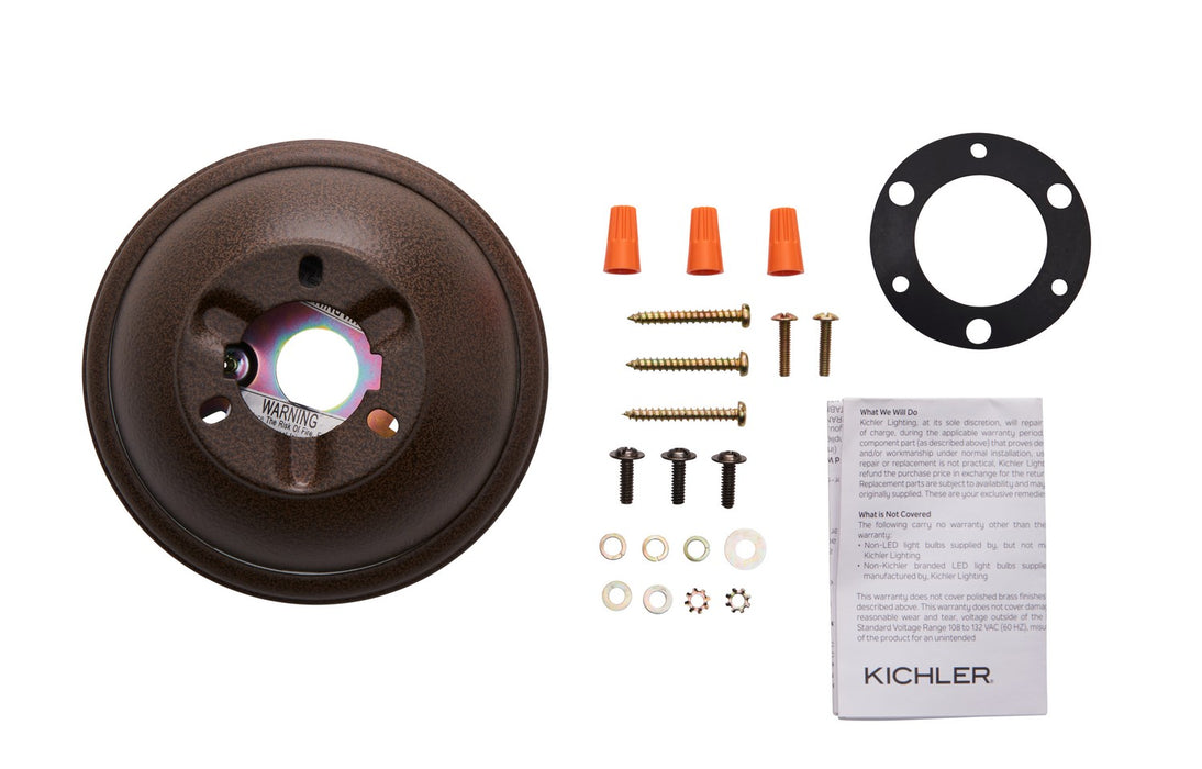 Kichler 337008TZP Flush Mount Kit, Tannery Bronze Powder Coat