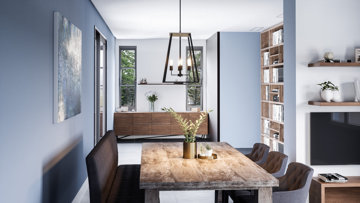Quoizel BRT5204GK Four Light Foyer Pendant, Grey Ash