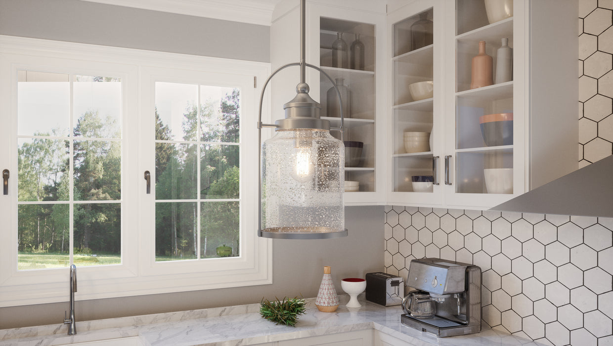 Quoizel QPP2782BN One Light Mini Pendant, Brushed Nickel