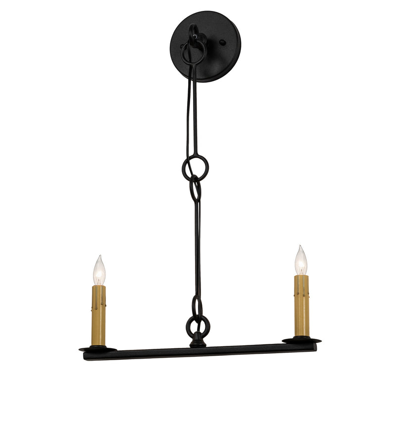Meyda Tiffany 212076 Two Light Wall Sconce, Old Wrought Iron