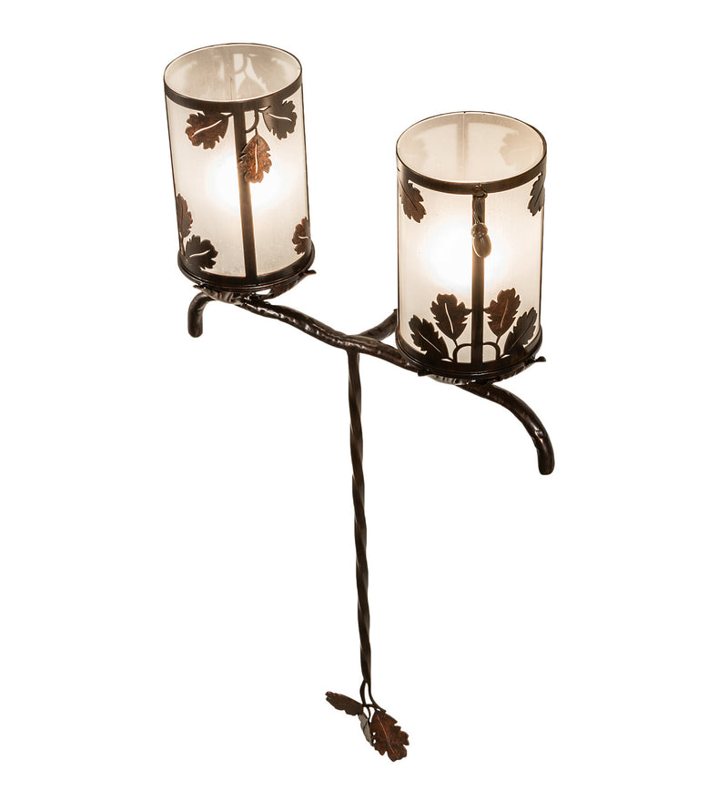 Meyda Tiffany 213253 Two Light Wall Sconce, Hanna Copper And Cimarron Bronze