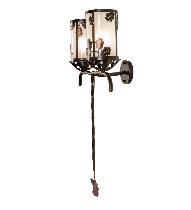 Meyda Tiffany 213253 Two Light Wall Sconce, Hanna Copper And Cimarron Bronze