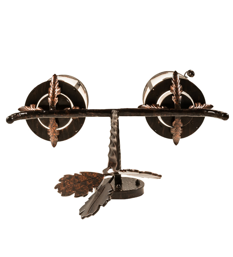 Meyda Tiffany 213253 Two Light Wall Sconce, Hanna Copper And Cimarron Bronze