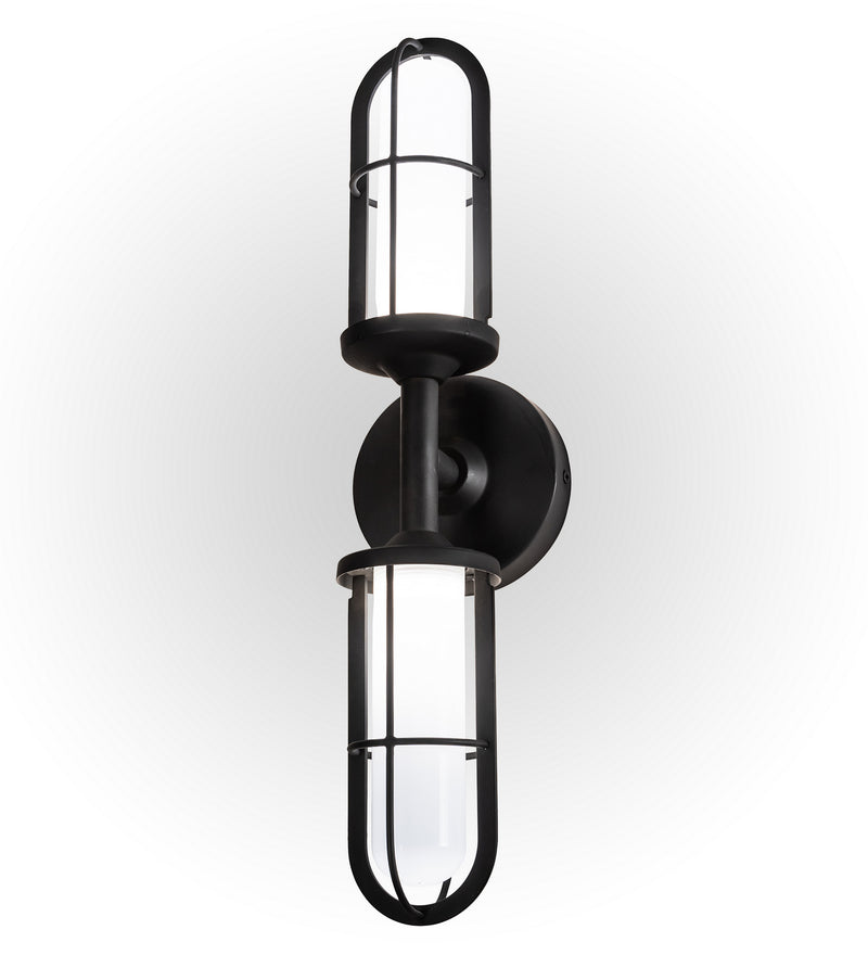 Meyda Tiffany 213449 Two Light Wall Sconce, Flat Black