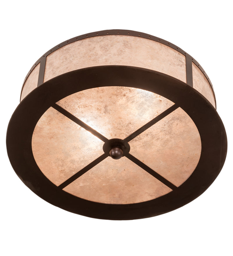 Meyda Tiffany 214356 Two Light Flushmount, Mahogany Bronze