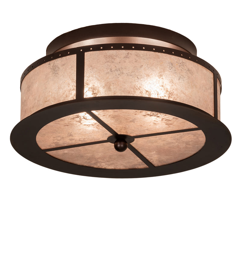 Meyda Tiffany 214356 Two Light Flushmount, Mahogany Bronze