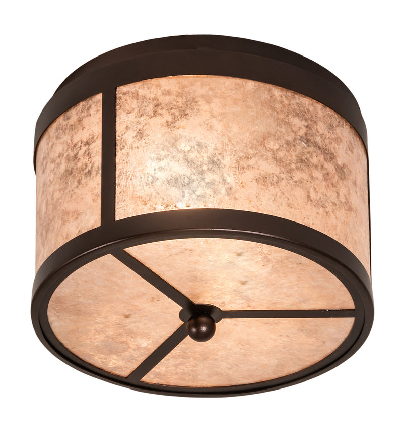 Meyda Tiffany 214357 Two Light Flushmount, Mahogany Bronze