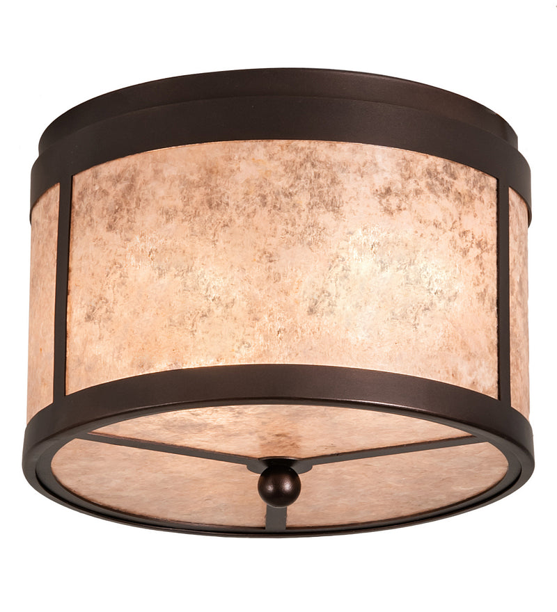 Meyda Tiffany 214357 Two Light Flushmount, Mahogany Bronze
