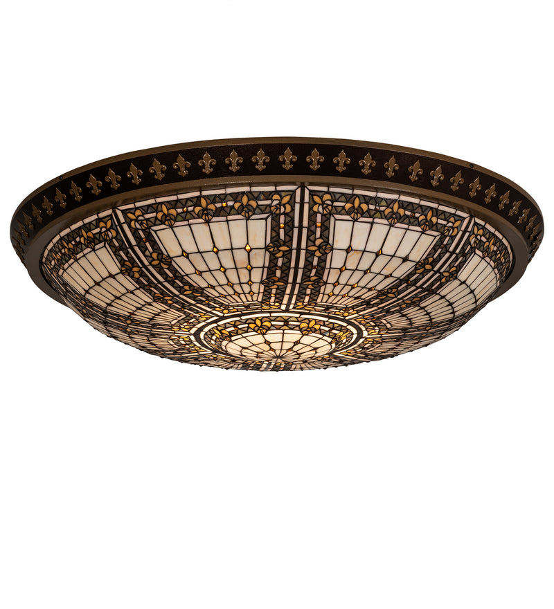 Meyda Tiffany 215477 Eight Light Flushmount, Copper Vein And Gold
