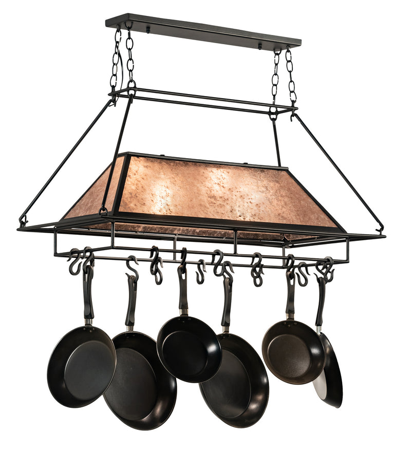 Meyda Tiffany 215593 Two Light Pot Rack, Old Wrought Iron