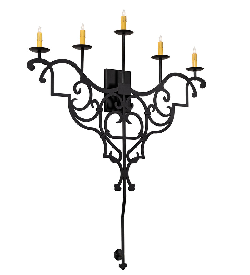 Meyda Tiffany 216227 Five Light Wall Sconce, Old Wrought Iron