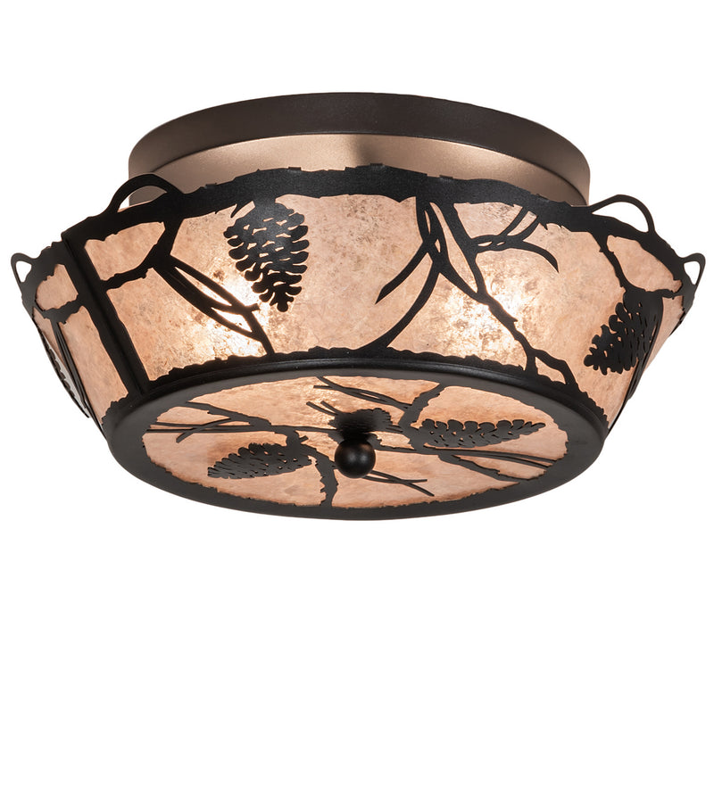 Meyda Tiffany 217296 Three Light Flushmount, Textured Black