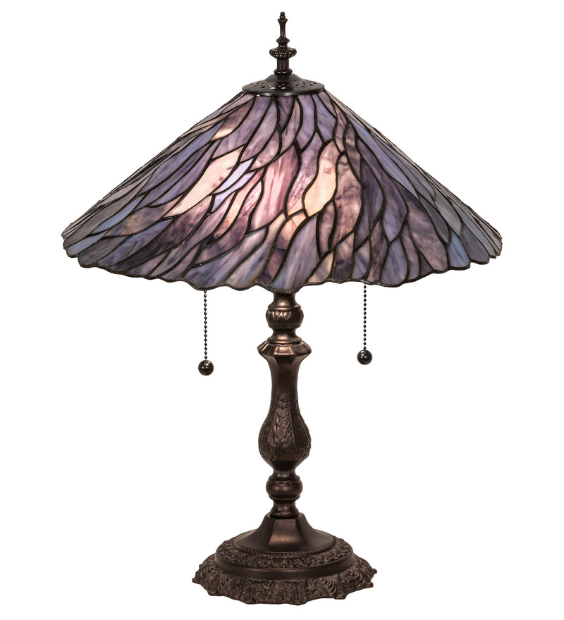 Meyda Tiffany 218128 Two Light Table Lamp, Mahogany Bronze