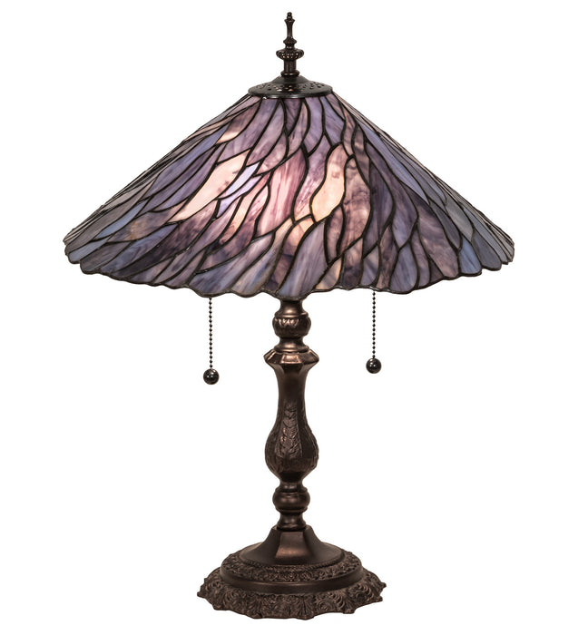 Meyda Tiffany 218128 Two Light Table Lamp, Mahogany Bronze