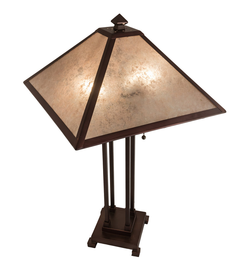 Meyda Tiffany 218345 Two Light Table Lamp, Mahogany Bronze