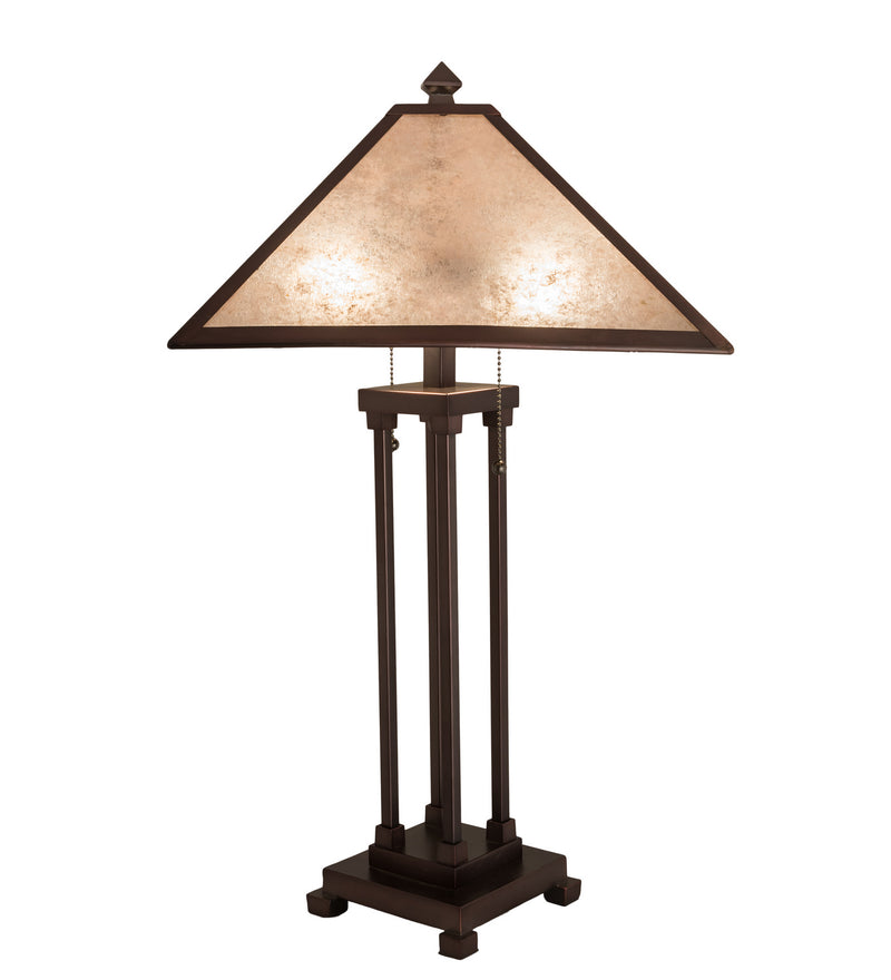 Meyda Tiffany 218345 Two Light Table Lamp, Mahogany Bronze