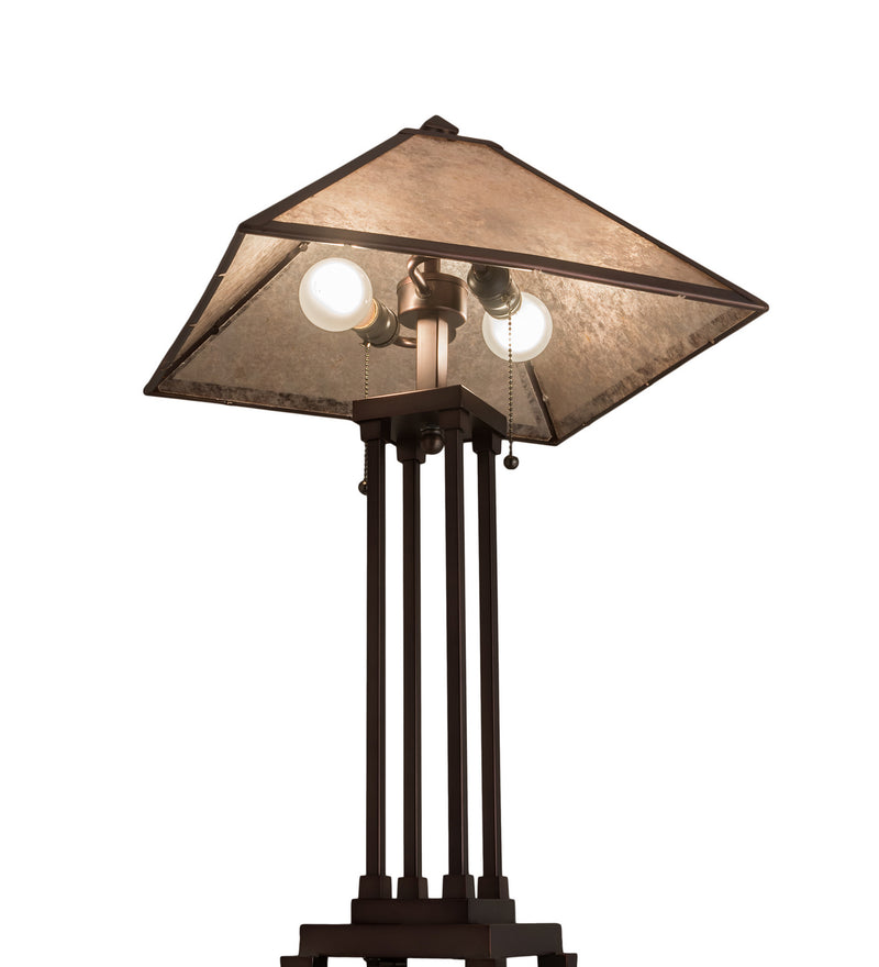Meyda Tiffany 218345 Two Light Table Lamp, Mahogany Bronze